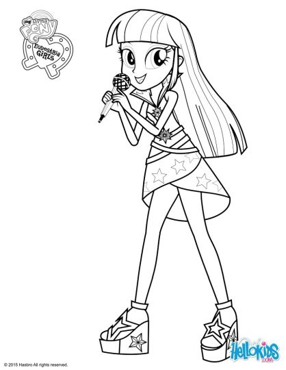 My Little Pony Equestria  Girls  Coloring  Pages  Twilight  